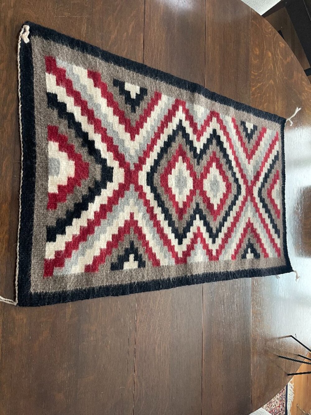 Vintage 1980's Native American Navajo Geometric Pattern Weaving